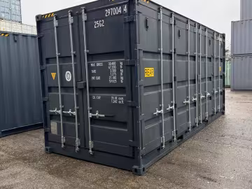 Shipping container 20FT High Cube Open Side RAL7016 GREY front and aside doors