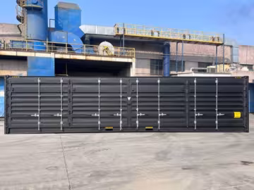 Shipping container 40FT open side with doors sideview