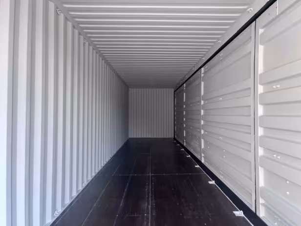 Shipping container 40FT open side with doors inside view